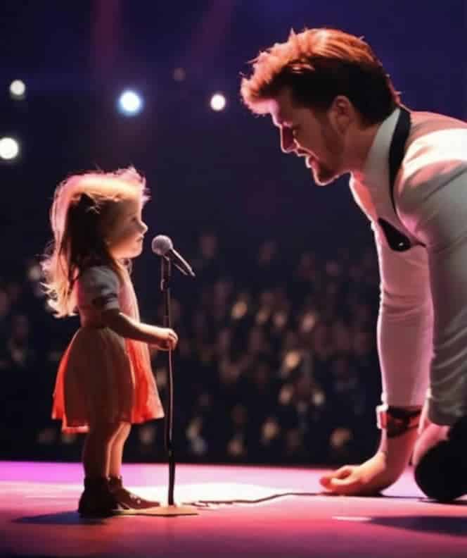 The superstar invites a little girl to sing, and within seconds, she brings down the house with her performance.